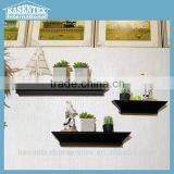 Black Three-piece Wooden Wall Mounted Rack thumbnail-1