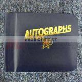 Navy Blue Zipper Closed Leatherette Autograph Book With Golden Stamping thumbnail-1