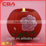 Round Glass Candle Stand,painting Glass Candle Holder for Home Decorations thumbnail-5