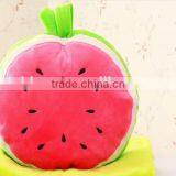 Lovely Cartoon Fruit Style 1x 1.7m Watermelon Strawberry Orange Children Plush 2 in 1 Set Folding Pillow Blanket thumbnail-2