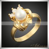 Europe Style Brass Latest Pearl Ring Design 18K Gold Yiwu Factory Jewelry