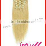 Top Quality Wholesale Clip in Hair Extensions for White Women 8 Pieces Full Set Clip in Hair Extensions