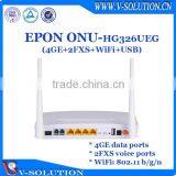 4LAN+2POTS+WiFi+USB GEPON ONU Home Gateway Support IPTV/VoIP/PPPoE for FTTH Smart Home Solution