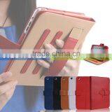 Leather Case Cover and Flip Stand With Elastic Hand Strap For IPad Mini