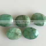 OVAL FACETED CUT NATURAL EMERALD OPAQUE GREEN LOOSE GEMSTONES