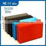 60W 5V 12A AC Power Adapter Multi Port USB Adapter thumbnail-1