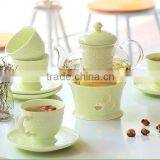 Good Quality Creative Customized Pure Color Bone China Ceramics Tea Set thumbnail-4