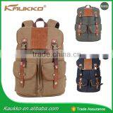 Draw String Custom Logo OEM Black Fashion Day Canvas Backpack Bag thumbnail-1