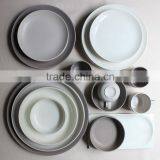 White Color Glazed Simple Creative Design Ceramic Stoneware Dinnerware Sets