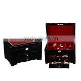 Chinese Factories Wholesale Custom Luxurious Wooden Jewelry Box, Black Drawer Storage Box