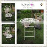 Antique White Metal Picnic Tables thumbnail-1