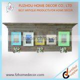 Antique Style Wooden 5 Opening Colorful Photo Frame With Metal Hooks thumbnail-1