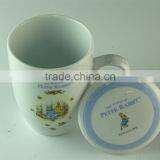 300ml Lovely Ceramic Coffee Mug,milk Mug With Cap for Promotion thumbnail-2