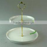 2-tier Ceramic Stand Holder Snack Plate for Party in Stocklots thumbnail-1