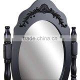 Black French Style Dressing Table With Oval Mirror thumbnail-3