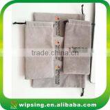 Wholesale Customized Grey Velvet Pouches With Drawstring thumbnail-1