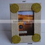 Jute Photo Frame With Jute Disc Corners Available in All Photo Sizes and Partterns thumbnail-1
