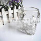 Clear Unique Skull Shaped Ornament Glass Candle Container thumbnail-2