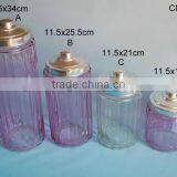 2016 Purple Cylinder Glass Mason Jar With Personality Tin Lid thumbnail-1