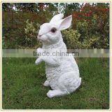 Bespoke resin decorative lovely standing rabbit sculpture for garden decoration