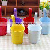 Metal Indoor Balcony Hanging Galvanized Flower Pot/ Metal Gardening Plant Pot thumbnail-3