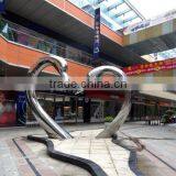 Stainless Steel Love Mirror Finishing Garden Swans Statues for Sale thumbnail-1