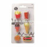 Custom Shape Novelty 6 PK Snack Shaped Eraser For Pencil thumbnail-2