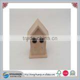 Small Unfinished Paulownia Wood Bird Cage With 2 Holes thumbnail-2
