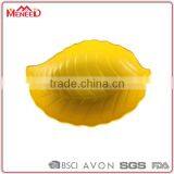 Idea Products Melamine Dessert Container, Creative Solid Color Leaf Shaped Fruit Plates thumbnail-3