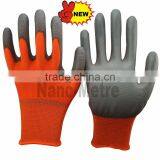 NMSAFETY High Quality Orange Seamless Knitted Gloves Nylon Inspection Safety Gloves Nylon Knitted Gloves thumbnail-1