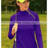 High Quality 100% Cotton Long Sleeve Golf Polo Shirt With Knit Collar thumbnail-3