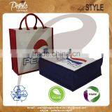 Customized Log Baranded Jute Fabric Tote Bag With Two Color Logo Print 2 Side With Padded Rope Handle thumbnail-5