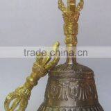 Tibetan Buddhist Bronze Bell 6" and Vajra/Dorje (Small) - Nepal thumbnail-4