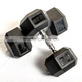 wholesale rubber coated hex dumbbell crossfit equipment gym equipment