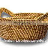 Rattan Storage Basket With Handles thumbnail-1