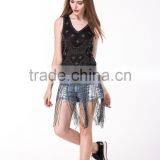 New Design Clothing Manufacturers Beaded Tassels Top For Women thumbnail-4