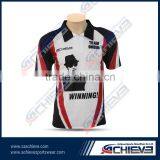 Athletic Vintage Cricket Uniforms Customise Active Polyester Polo Shirts Wholesale Offical League Print Bowling Jerseys thumbnail-1