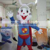 Super Hero Rabbit Mascot Costume/Fur Rabbit Mascot Costume thumbnail-1