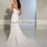 White Beaded Chiffon A-line Ukraine Wedding Dress thumbnail-2