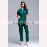 2016 New Arrival Women Short Sleeve Medical Scrub Uniforms Set Beauty Spa Working Clothes Two Plastic Buttons At Centre thumbnail-2