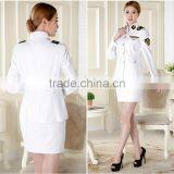 Juqian Long Sleeve Winter Women Pilot Uniform Custom ,Women Airline Uniform Skirt Suit,White Suits Design Pilot Unform for Women thumbnail-5