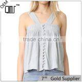 2017 OEM Wide Strapes Front Button Closure Navy Striped Blouse thumbnail-1