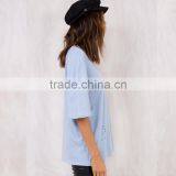 Hot Sexy bf Half Sleeve Distressed Girl's t Shirt With Custom Printing thumbnail-3
