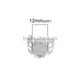 Copper Adjustable Rings Round Silver Plated Pattern Hollow 16.5mm thumbnail-2