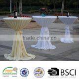 Knitted 100% Polyester Tablecloth, Stehtischhusse Weiss Mit Extra Schleifenband