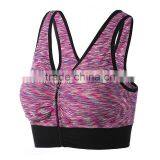 Women's Zip Front Wireless High Impact Active Yoga Sports Bras thumbnail-1