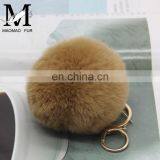 2016 Beautiful and Softly Multicolor Fur Ball Keychain Genuine Rabbit Fur Pom Pom Key Chain thumbnail-5