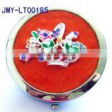 HOT Silver Maked up Compact Mirror With Flower Decoration thumbnail-2