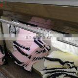 100% Acrylic Cotton Boucle Ladder Knit Lurex Metallic Yarn Throw Blanket