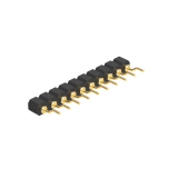 Dnenlink 2.54mm Pitch Single Row H4.0mm Concave Contact Female HeaderRight Angle SMT Type PogoPin Header thumbnail-1